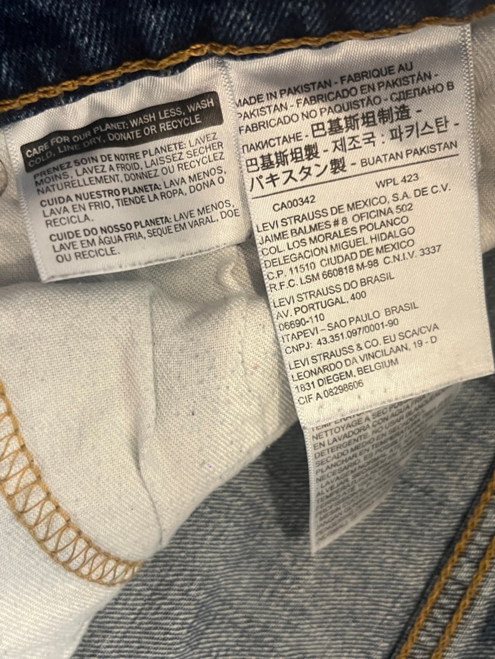 Levi's Faded Blue Denim Jean Shorts - Picture 4 of 8
